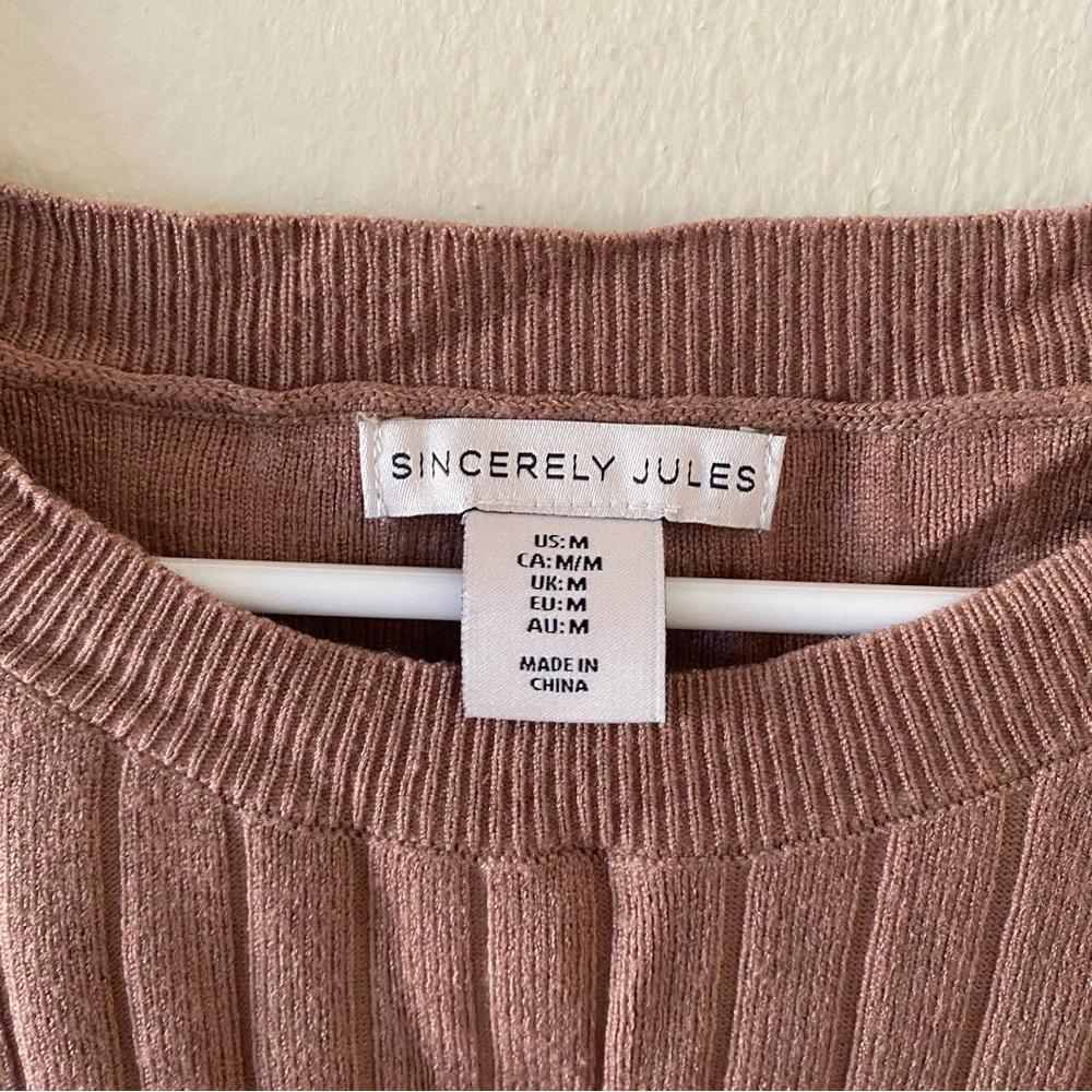 Sincerely Jules Ribbed Tan/Brown Tank Top - Picture 4 of 4